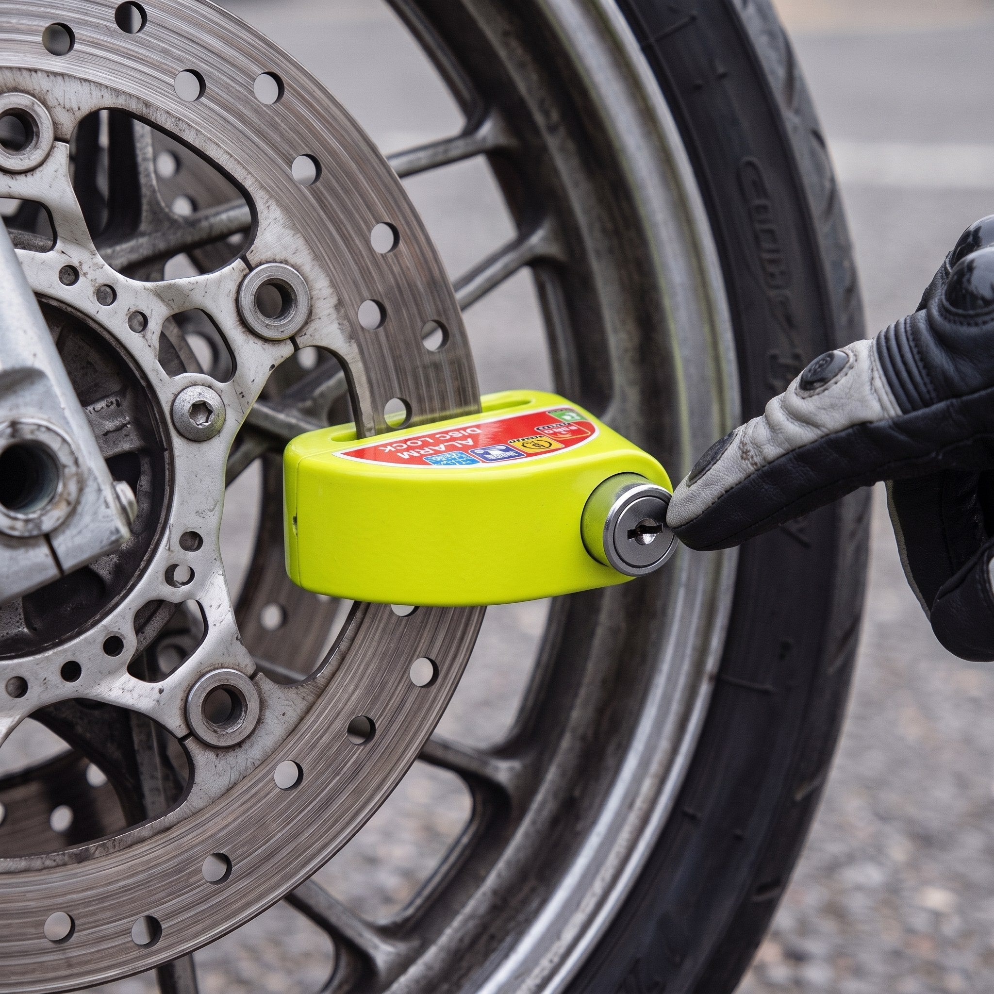 RideLatch cylinder, body and alarm grille shown in close detail