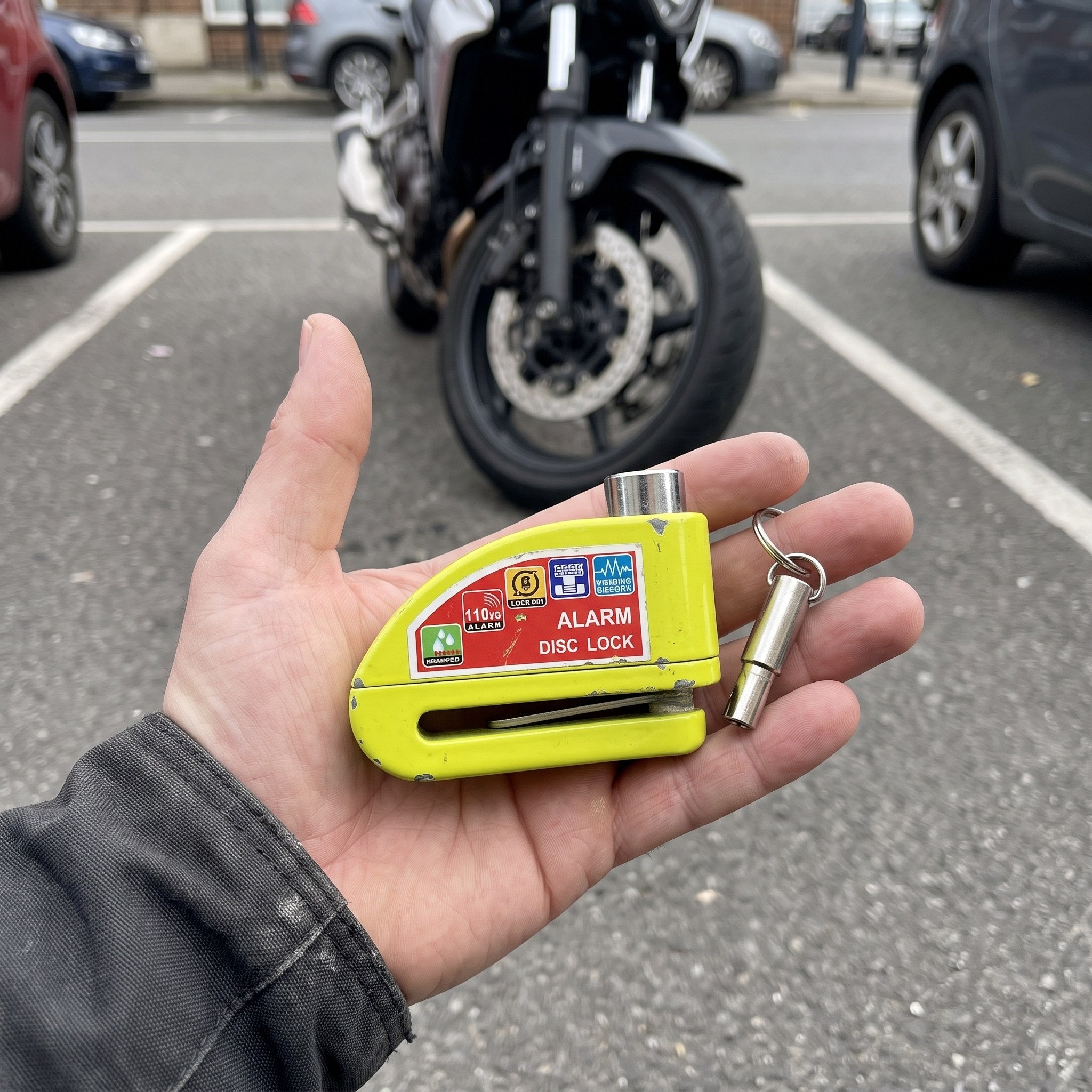 RideLatch in an everyday motorcycle parking scene 11