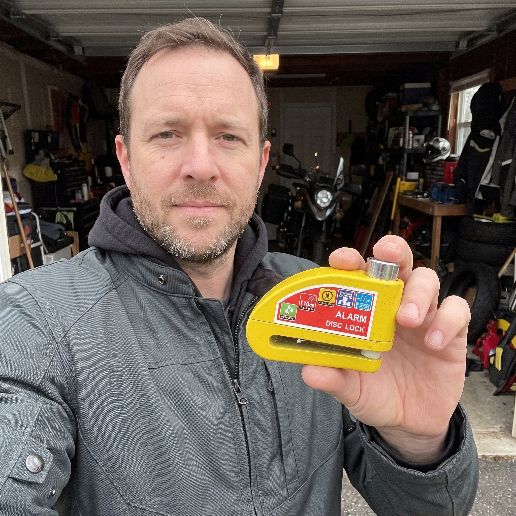 RideLatch in an everyday motorcycle parking scene 12