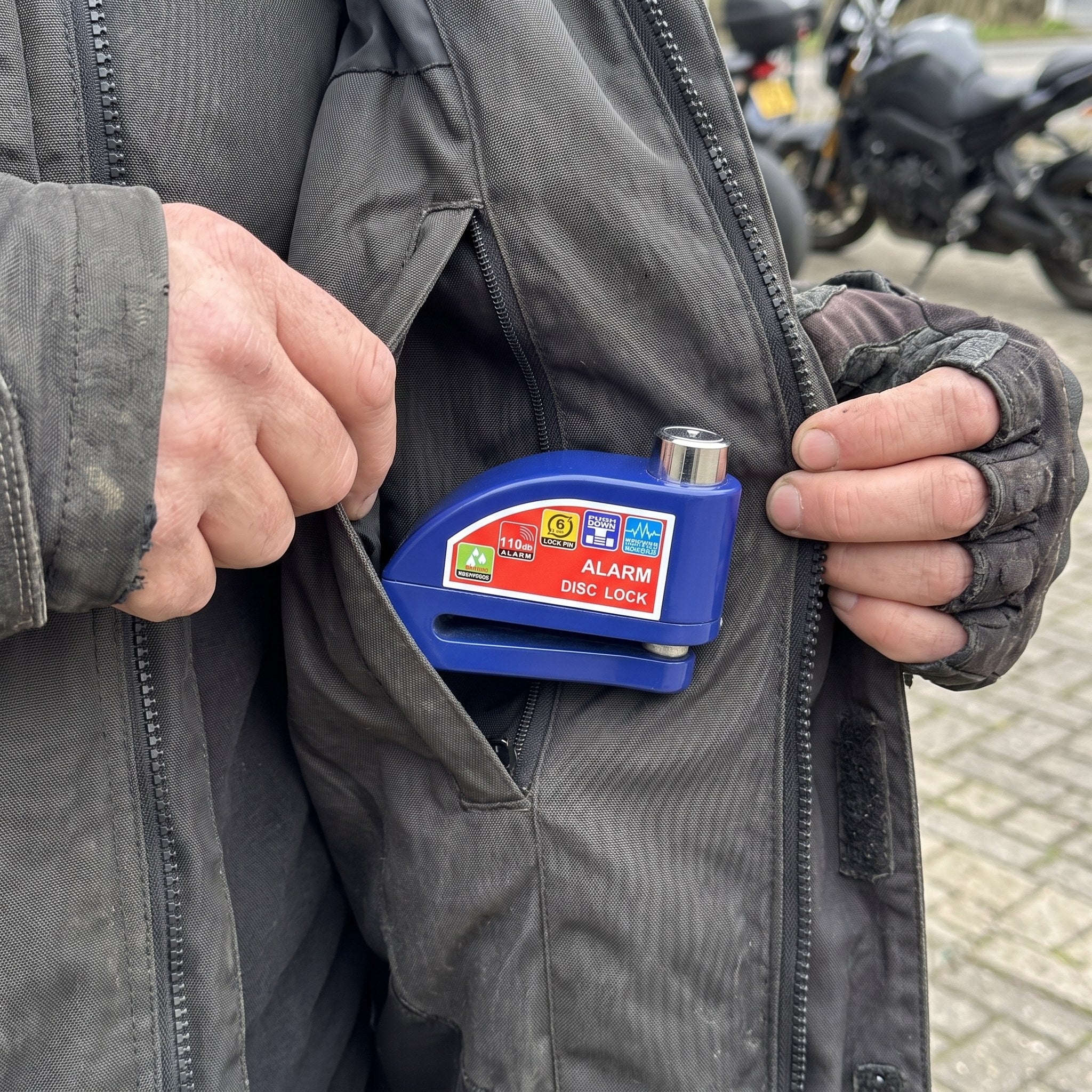 RideLatch in an everyday motorcycle parking scene 13